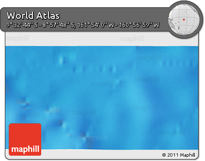 Physical 3D Map of the Area around 9° 15' 16" S, 161° 25' 30" W