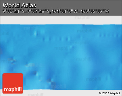 Physical 3D Map of the Area around 9° 15' 16" S, 161° 25' 30" W