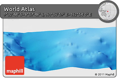 Physical Panoramic Map of the Area around 9° 15' 16" S, 162° 25' 30" E