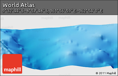 Physical Panoramic Map of the Area around 9° 15' 16" S, 162° 25' 30" E