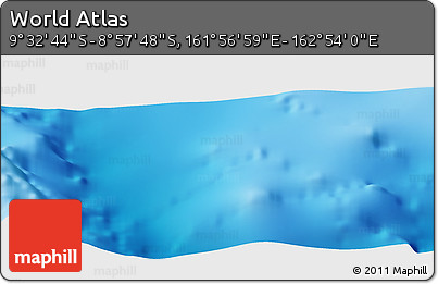 Physical Panoramic Map of the Area around 9° 15' 16" S, 162° 25' 30" E