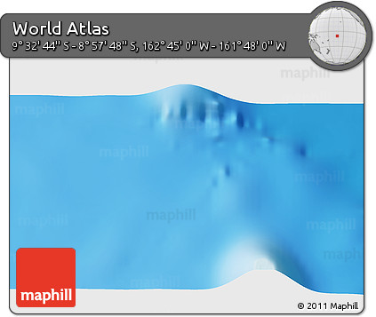 Physical 3D Map of the Area around 9° 15' 16" S, 162° 16' 30" W