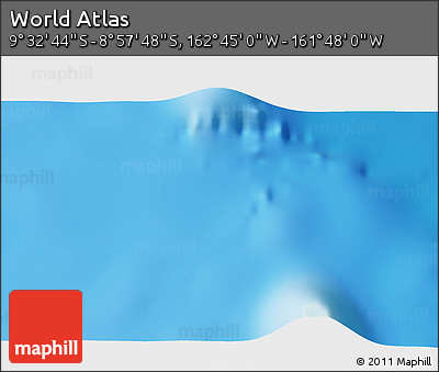 Physical 3D Map of the Area around 9° 15' 16" S, 162° 16' 30" W