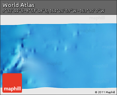 Shaded Relief 3D Map of the Area around 9° 15' 16" S, 163° 58' 29" W