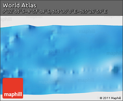 Physical 3D Map of the Area around 9° 15' 16" S, 164° 58' 29" E