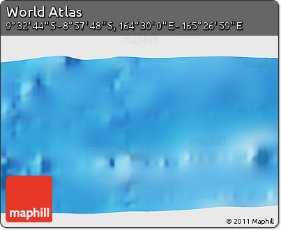 Physical 3D Map of the Area around 9° 15' 16" S, 164° 58' 29" E