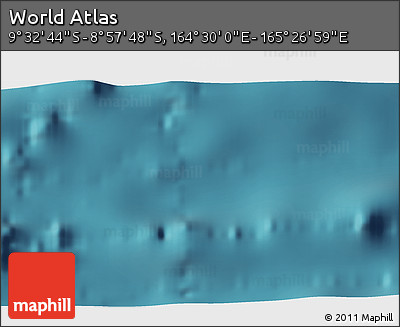 Satellite 3D Map of the Area around 9° 15' 16" S, 164° 58' 29" E