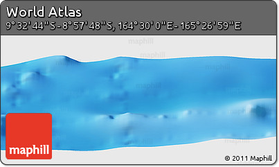 Physical Panoramic Map of the Area around 9° 15' 16" S, 164° 58' 29" E