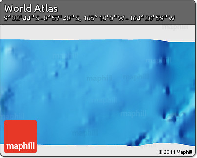 Physical 3D Map of the Area around 9° 15' 16" S, 164° 49' 29" W