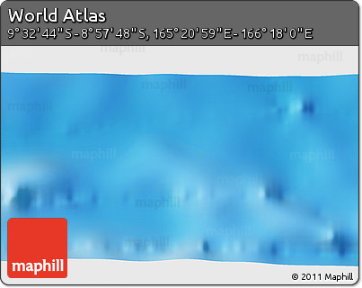 Physical 3D Map of the Area around 9° 15' 16" S, 165° 49' 29" E