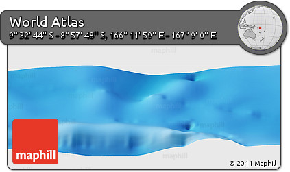 Physical Panoramic Map of the Area around 9° 15' 16" S, 166° 40' 30" E