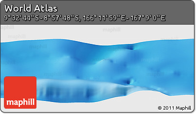 Physical Panoramic Map of the Area around 9° 15' 16" S, 166° 40' 30" E