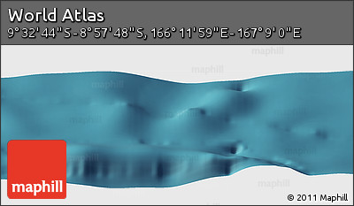 Satellite Panoramic Map of the Area around 9° 15' 16" S, 166° 40' 30" E