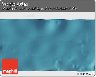 Satellite 3D Map of the Area around 9° 15' 16" S, 167° 31' 30" E