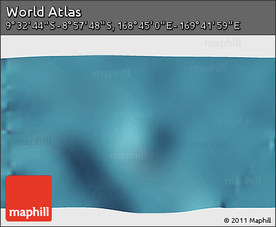 Satellite 3D Map of the Area around 9° 15' 16" S, 169° 13' 29" E