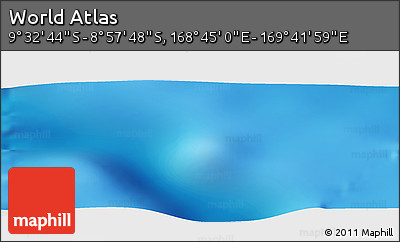 Physical Panoramic Map of the Area around 9° 15' 16" S, 169° 13' 29" E