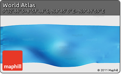 Physical Panoramic Map of the Area around 9° 15' 16" S, 169° 13' 29" E