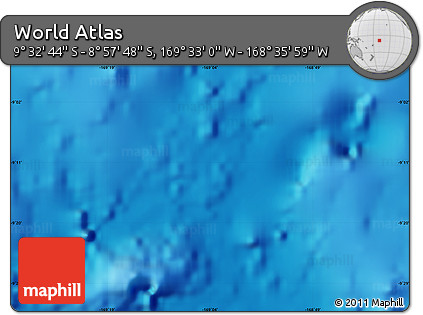 Physical Map of the Area around 9° 15' 16" S, 169° 4' 29" W