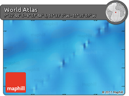 Physical Map of the Area around 9° 15' 16" S, 16° 4' 29" W