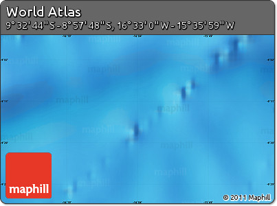 Physical Map of the Area around 9° 15' 16" S, 16° 4' 29" W
