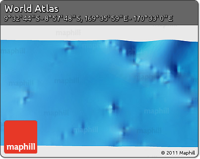 Physical 3D Map of the Area around 9° 15' 16" S, 170° 4' 29" E