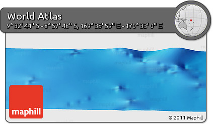 Physical Panoramic Map of the Area around 9° 15' 16" S, 170° 4' 29" E