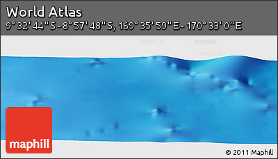 Physical Panoramic Map of the Area around 9° 15' 16" S, 170° 4' 29" E
