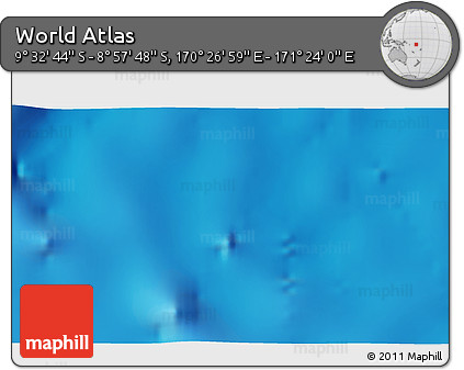 Physical 3D Map of the Area around 9° 15' 16" S, 170° 55' 30" E