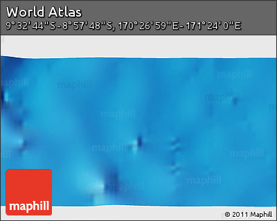 Physical 3D Map of the Area around 9° 15' 16" S, 170° 55' 30" E
