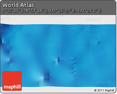 Physical 3D Map of the Area around 9° 15' 16" S, 170° 55' 30" E