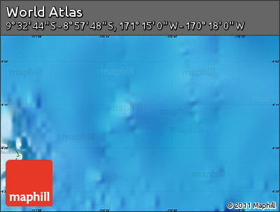 Physical Map of the Area around 9° 15' 16" S, 170° 46' 30" W