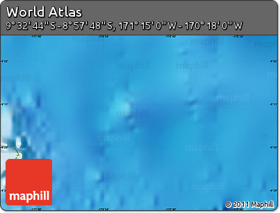 Physical Map of the Area around 9° 15' 16" S, 170° 46' 30" W