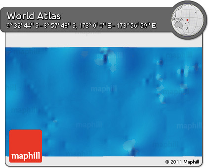 Physical 3D Map of the Area around 9° 15' 16" S, 173° 28' 29" E