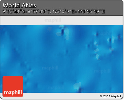 Physical 3D Map of the Area around 9° 15' 16" S, 173° 28' 29" E