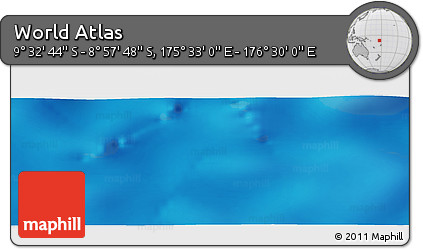 Physical Panoramic Map of the Area around 9° 15' 16" S, 176° 1' 30" E