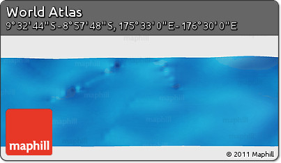 Physical Panoramic Map of the Area around 9° 15' 16" S, 176° 1' 30" E