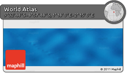 Physical Panoramic Map of the Area around 9° 15' 16" S, 1° 46' 29" E