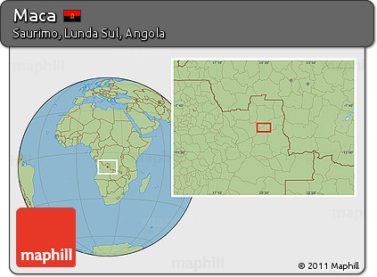 Savanna Style Location Map of Maca