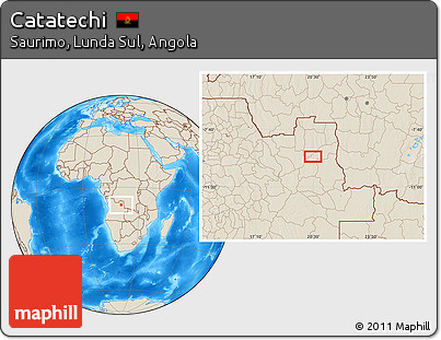 Shaded Relief Location Map of Catatechi