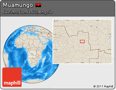 Shaded Relief Location Map of Muamungo
