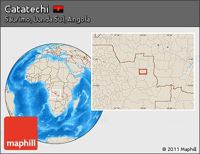 Shaded Relief Location Map of Catatechi
