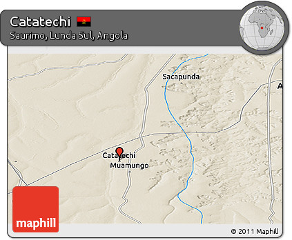 Shaded Relief Panoramic Map of Catatechi