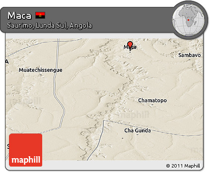 Shaded Relief Panoramic Map of Maca