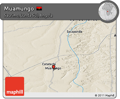 Shaded Relief Panoramic Map of Muamungo