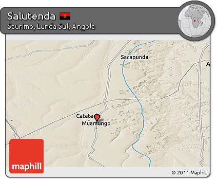 Shaded Relief Panoramic Map of Salutenda