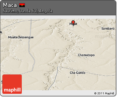 Shaded Relief Panoramic Map of Maca