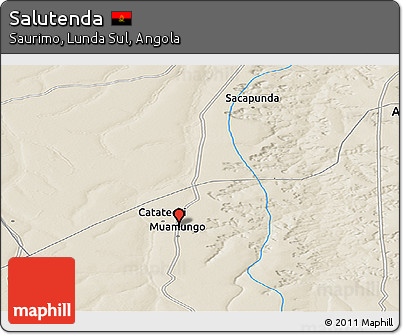 Shaded Relief Panoramic Map of Salutenda