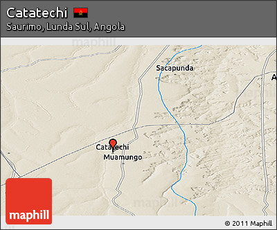 Shaded Relief Panoramic Map of Catatechi