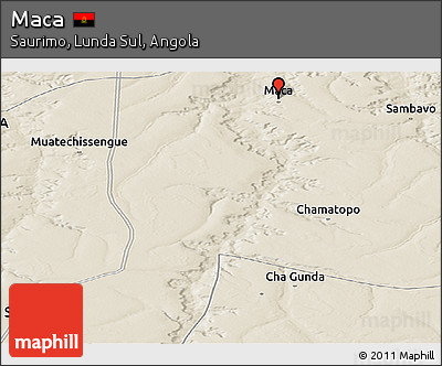 Shaded Relief Panoramic Map of Maca