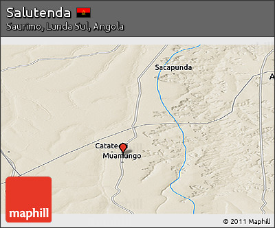 Shaded Relief Panoramic Map of Salutenda